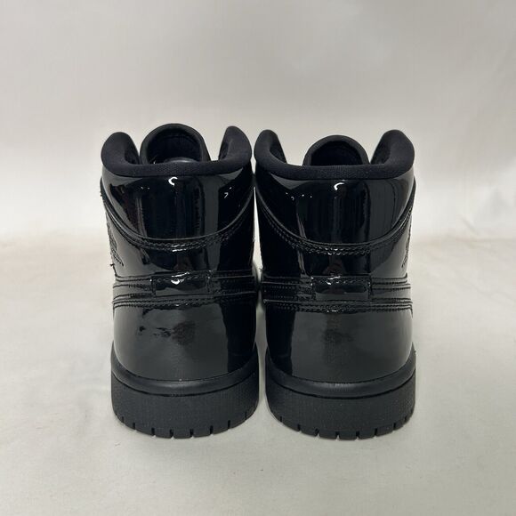 Nike Air Jordan 1 Mid Retro WMNS Patent Leather "Triple Black" - Picture 4 of 6